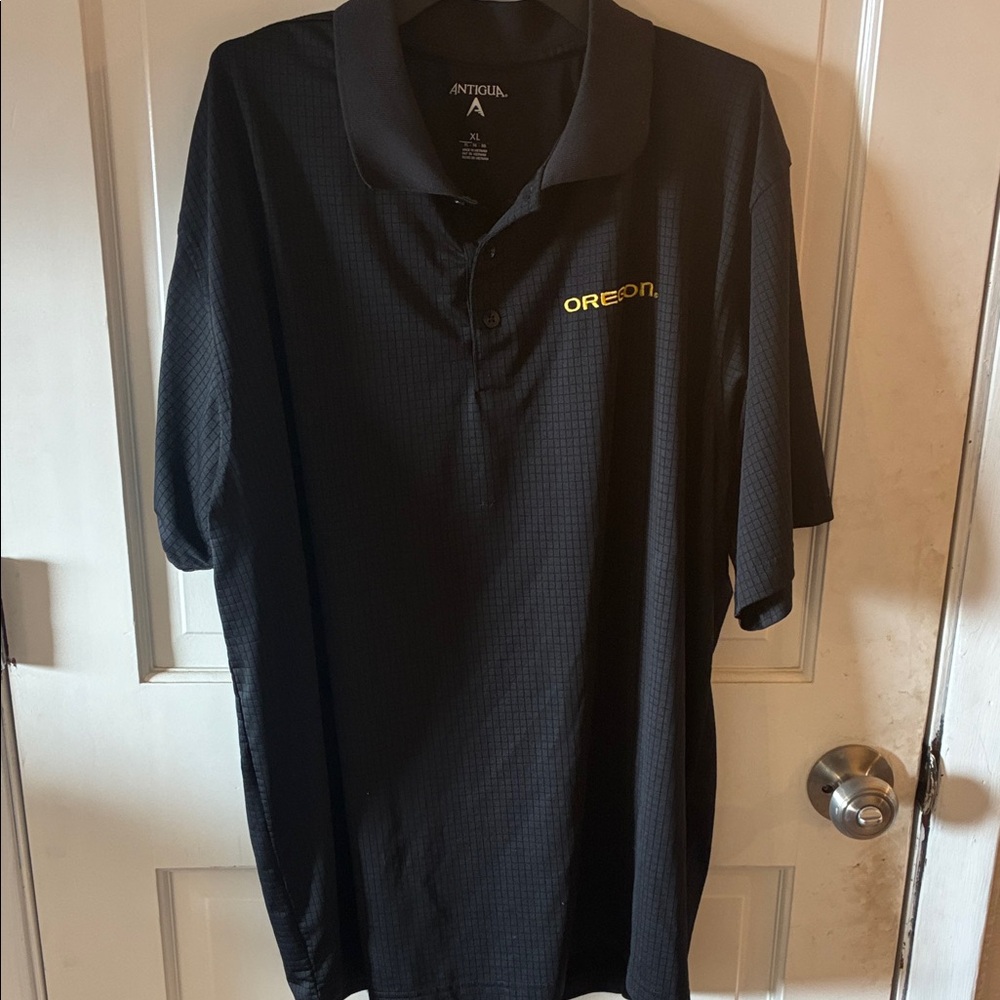 Antigua Black and Gold Men's Oregon Ducks Polo Shirt